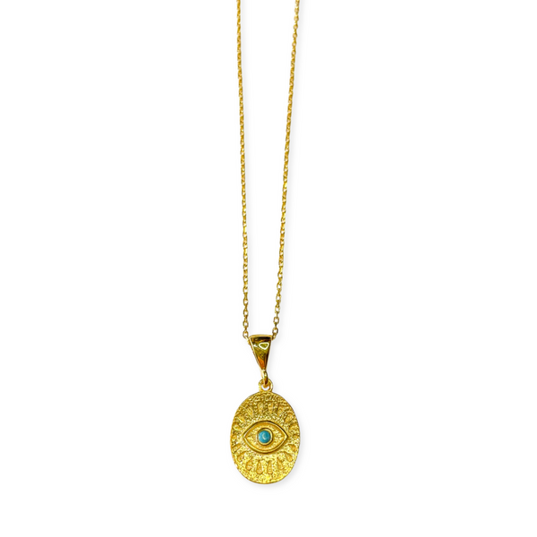 Evil Eye with turquoise CZ necklace