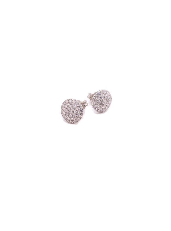 CZ Dome Circle studs Clear Pavé Sterling Silver