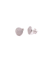 CZ Dome Circle studs Clear Pavé Sterling Silver