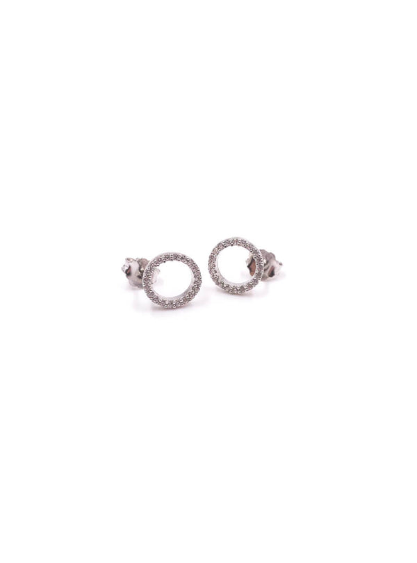 CZ Open Circle Clear Pavé Sterling Silver
