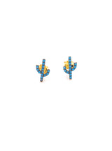 CZ Cactus studs turquoise
