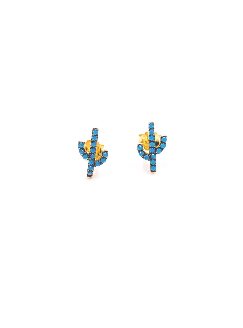 CZ Cactus studs turquoise