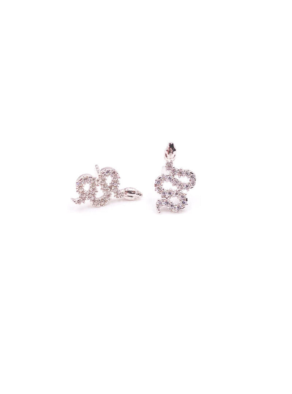 CZ Small Snakes Clear Pavé Sterling Silver