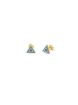 Enamel Evil Eye Triangle Turquoise