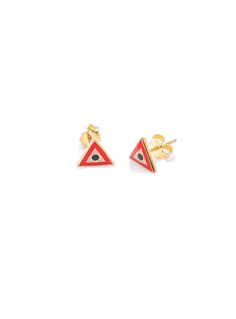 Enamel Evil Eye Triangle Red