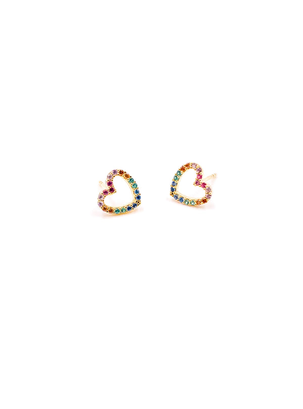 CZ Open Hearts Pastel multi-colored Pavé Vermeil