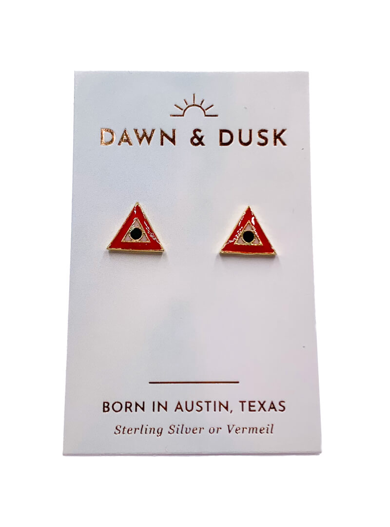 Enamel Evil Eye Triangle Red